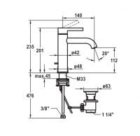 MONOMANDO LAVABO BEVO KWC